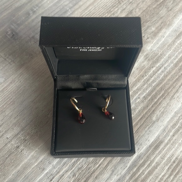 14 Yellow K Gold Hoop Earrings